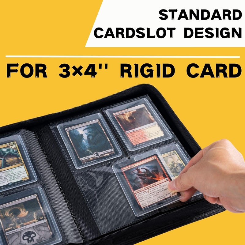 KUOOKING Toploader Binder, Holds 128+ Toploaders, 4 Pocket Top Loader Card Storage Case, Double-Sided Pockets for trading card in 3 x 4'' Toploaders - Image 4